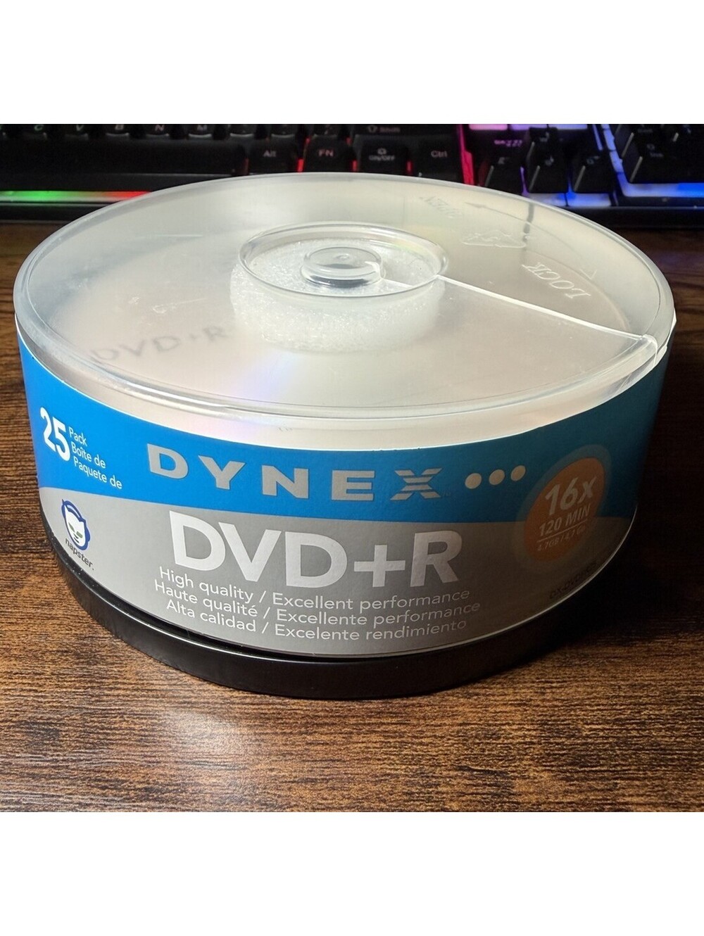 Dynex 25-Pack - 16x DVD+R Disc Spindle - Blue/Gray (DX-DVDPR25)